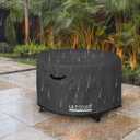 ULTCOVER Patio Fire Pit Table Cover Round 44 inch Outdoor Waterproof Fire Bowl Cover, Black
