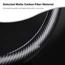 Ergocar Round Shape Carbon Fiber & Microfiber PU Leather Steering Wheel Cover Anti-Slip Car Steering Wheel Protector Breathable Sweat Absorbent Sport for Diameter 38cm15"-Black