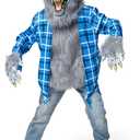 Spooktacular Creations Halloween Kids Werewolf Costume with Mask, Wolf Costume for Halloween Dress Up Parties, Festivals (L)
