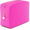 Embla Makeup Bag Travel Cosmetics Pouch and Toiletry Bag, Nylon Zipper Pouch Purse, Cute Make Up Organizer Storage Tote for Women Girls, Travel Skincare Case, Large Makeup Bags, Bubblegum