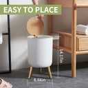 Trash can7Liter/1.8 Gallon Garbage can with Press top LidNordic Modern Waste BasketPlastic Trash bin Suitable for Kitchen, Bathroom, Bedroom, Living Room, Office, OutdoorDog Proof Trash can