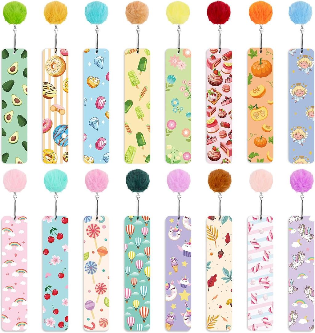 Hooqict 16 Pieces Kids Bookmarks, Cute Book Marks for Reading Kids Girls, Bookmarks Bulk for Kids End of Year Gifts Students Teachers School Classroom Office Reading Supplies Book Lovers Gifts