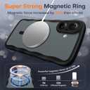 4 x TAURI Magnetic for iPhone 16 Case, Cute Wavy Design Anti-Slip Black