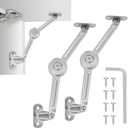 HBL' 2 Pack | Lid Support Hinges Heavy Duty Lid Stay Hinge – 110° Open Angle, Free Stop, Tension Adjustable, Supports Up to 50LBS for Upper Cabinets & RV Cabinets.