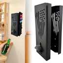 2 in 1 Metal Can Cooler Holder with Bottle Opener - Wall Mount, Compatible with Standard Can Cooler, Beer Sleeves Organizer and Dispenser for Home Family Bar