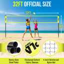 Portable Outdoor Volleyball Net Set,32FT Regulation Size