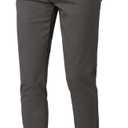 Plaid&Plain Men's Skinny Stretchy Khaki Pants Colored Pants Slim Fit Slacks Tapered Trousers (33W x 34L, Grey)