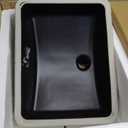 Black Undermount Bathroom Sink, 18 x 14 Inch Rectangular Porcelain Ceramic Lavatory Vanity Undermount Sink, Matte Black
