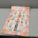 Artoid Mode Pink Diamond Plaid Nutcracker Snowflake Christmas Table Runner, Seasonal Winter Kitchen Dining Table Decoration for Home Party Decor 13x72 Inch