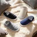 STQ Women's Slippers Indoor with Slip on Cozy House Shoes Non Slip Warm Loafers (Black)