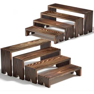 2 Set Wooden Tiered Risers Display Stands for Vendor Events,Stackable Wood Cupcake Display Stand,Farmhouse Decor Wood Dessert Table Display Set,Vendor Booth Display Items,Food Display Risers for Party
