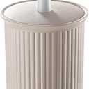 Superio Ribbed Collection - Decorative Plastic Toilet Bowl Brush and Holder Set, Taupe (1 Pack) Cleaner Scrubber for Bathroom