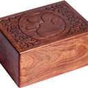 Wooden Urn Box for Human Ashes, Cremation Funeral Urns, Decorative Urn, Pet Memorial Box, Cat Infant Adult Urn, Burial Ash Keepsake - Small (6" x 4" x 2.75")