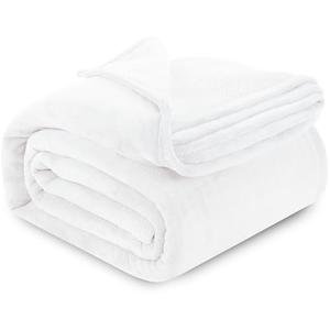 Utopia Bedding White Fleece Blanket Queen Size Lightweight Fuzzy Soft Anti-Static Microfiber Bed Blanket