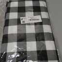 Smiry Picnic Table Cloth 2 Pack, Waterproof Elastic Fitted Tablecloths for 6FT Rectangle Tables, Washable Polyester Buffalo Plaid Tablecloth for Camping, Dining & Outdoor (Black & White, 30" x 72")