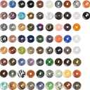 Wholesale Assorted Peace Donut Healing Crystal 40mm Circle Coin Shaped Stone Pendant Beads for Jewelry Making((Pack of 24)