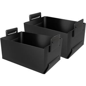 Easy Folding Storage Box, 30L Foldable with Handle Cargo Storage Area - Towels, Books, Fabrics, Office Woven Baskets, Baby Laundry Room, Toy or Car Luggage Storage Black (2 pieces)