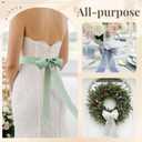 2 x YANGTE Handmade Chiffon Silk Ribbon Fringe 1.5 Inch x 4 Rolls Total 28 Yd Frayed Edges Ribbons for Gift Wrapping, Wedding Invitations, Bridal Bouquets, DIY Crafts, Home Decor (Ivory & Green & Blue)