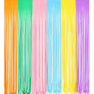 Pastel Tinsel Curtain Party Backdrop - GREATRIL Pastel Color Foil Fringe Curtain Photo Booth Streamers for Birthdays Easter Baby Bride Shower Unicorn Girls Party Decorations