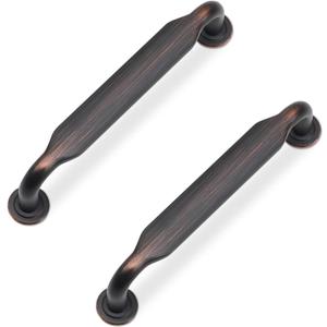 10 Pack 3-3/4 Inch Cabinet Pulls Oil Rubbed Bronze Kitchen Cabinet Handles Zinc Alloy Drawer Pulls Solid Cabinet Hardware (3-3/4'' Hole Center(96mm))