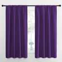 NICETOWN Blackout Curtains for Living Room - Triple Weave Home Decoration Thermal Insulated Solid Rod Pocket Blackout Drapes for Bedroom(Set of 2, 42 x 63 Inch, Royal Purple)