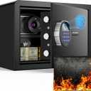 Small Biometric Safe, 0.8 Cuft Fingerprint Safe Box with Fireproof Bag, Caja Fuerte Para Dinero with Silent Mode, Backlit Keypad, Anti-Theft, and LED Light, 9.813.89.8 IN
