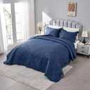 Kingnex Oversized King Bedspreads 128x120 Navy