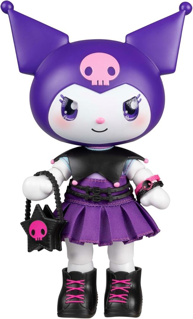 Hello Kitty and Friends Premier 8-Inch Articulated Figure - Classic Kuromi Series 1 Poseable Doll - Officially Licensed Sanrio Product - Ages 6+