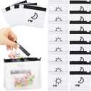 56 Pcs AM PM Pill Pouches Bags Travel Pill Bags Zippered Medicine Organizer Day and Night Pill Bag Reusable Plastic Pill Baggies with Slide Lock Monthly Pill Organizer 2 Times a Day (Clear, Black)