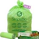 Simply Bio 60-65 Gallon Compostable Trash Bags Liners Flat-Top, Heavy Duty Extra Thick 2 Mil, 242.27 Liter, 12 Bags, Lawn, Yard, and Restaurant Use, ASTM D6400, US BPI, OK Compost Home Certified