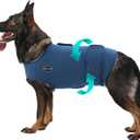 Dog Anxiety Vest, Skin-Friendly Thunder Jacket for Dogs, Dog Calming Shirt for Thunder, Fireworks, Vet Visits and Separation - Keep Pet Calm Without Medicine (Navy Blue, Large)