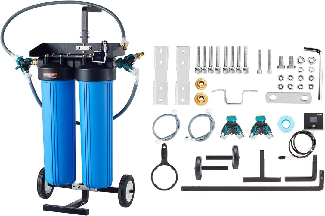 VEVOR Deionized Water System for Car Wash, Premium Water Deionizer for Car Washing with Integrated TDS Meter, Spotless Water Spot Remover Filter with Dual Outlet Mode, Fit for Cars/RVs/Motorcycles