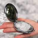 Leimandy Embroidered Pocket Mirror Double-Sided 1x/2x Makeup Mirrors Portable Compact Mirror for Purse Bridesmaid Gift Bridal Shower Gift Birthday Gift L1 (Purple Lavender)