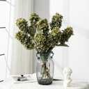 Ttranewsoo Green Hydrangea Artificial Flowers,Fake Fall Flowers Silk Hydrangea with Stems,Fall Faux DIY Floral for Table Vase,Hydrangeas Bouquet Indoor and Outdoor Decoration 24" Green 8pcs No Vase