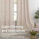 BGment Linen Curtains 48 Inch Length 2 Panels, Rod Pocket and Back Tab Light Filtering Textured Window Drapes for Bedroom Living Room Bathroom, Natural,42 Inch Wide Each Panel