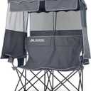 Double Camping Chair with Canopy,2 Person Folding Chair with Canopy, Grey, Standard