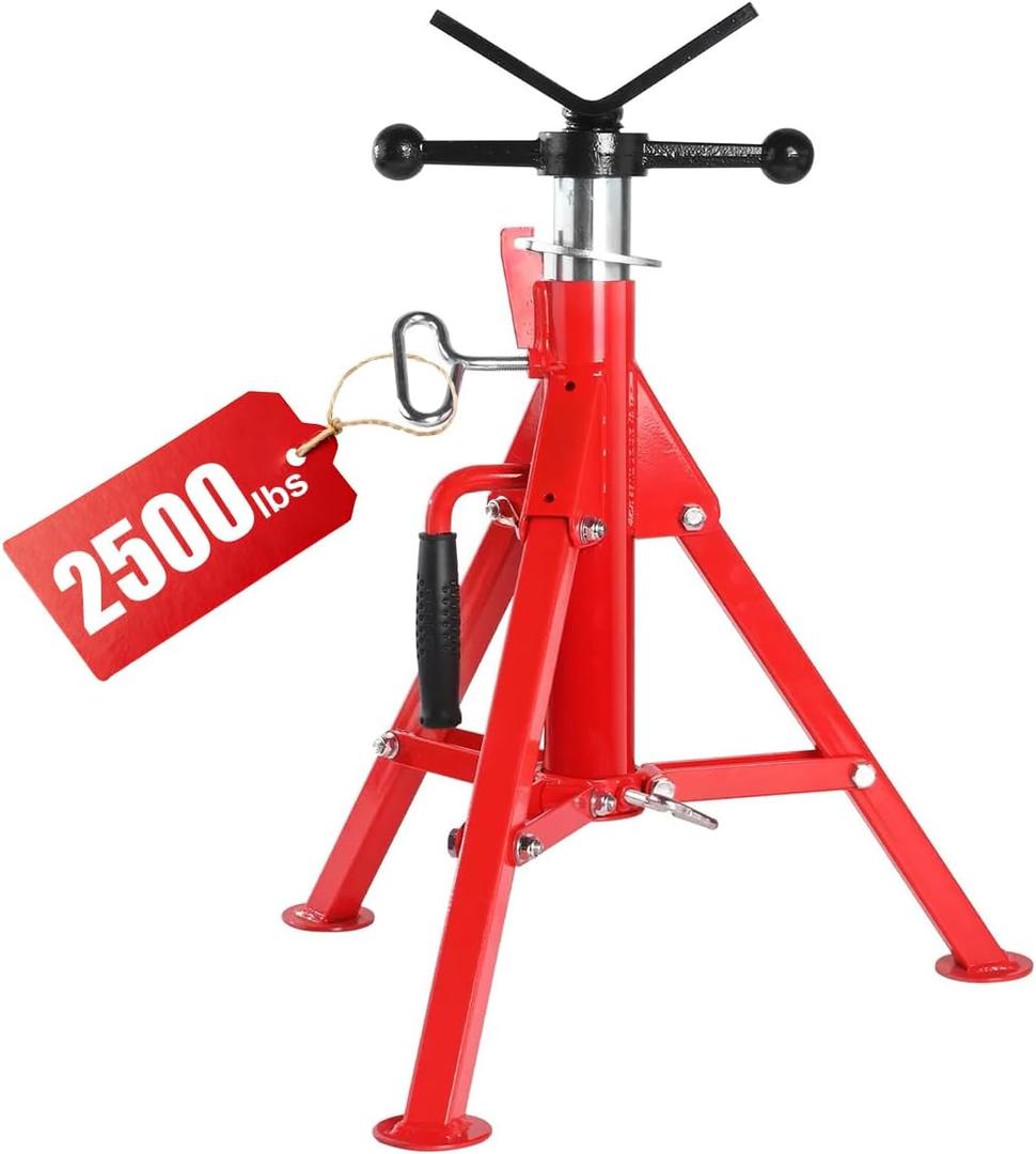 Heavy-Duty Folding Pipe Jack Stand, 2500LB Capacity Jack Stand, 20-37 Inch Adjustable Pipe Support