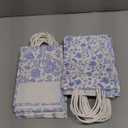 Honoson 24 Pcs Blue White Floral Paper Gift Bags with Handle 8.3'' x 5.9'' x 3.15'' Valentines Chinoiserie Flower Bags China Element Paper Bag for Wedding Birthday Baby Shower Party Supply