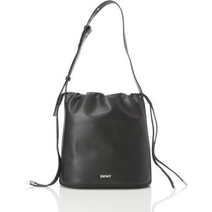 DKNY Channing Drawstring Bucket Bag (One Size, Black/Silver)