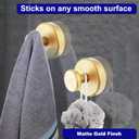 Bntuk Suction Cup Hooks for Shower, Towel Hooks for Bathroom Window Glass, Bath Robe Looafh Hook for Hanging - 2 Pack, Gold