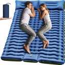 Yuzonc Double Camping Sleeping Pad with Built-in Foot Pump and Pillows – Ultralight Inflatable Sleeping Mat for 2 Person, Compact Air Mattress for Backpacking Hiking Tent Camping, Portable Outdoor (80.7"L x 53.5"W x 4"Th)