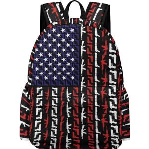 Flag Backpack for Women 17 inch Travel Casual Backpack Lightweight Waterproof Hiking Daypack