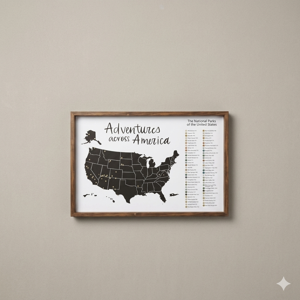 Adventures across America map Art