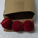 Liliful 15 Pcs Velvet Christmas Balls Bulk Flocked Christmas Tree Ball Ornaments Plastic Xmas Decorative Hanging Ornaments (Burgundy)