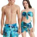 PATPAT Matching Swimsuits for Couples - Two Piece Bikini Sets or Swim Trunks Summer Beach Hawaiian Swimwear Bathing Suits,Men XXL