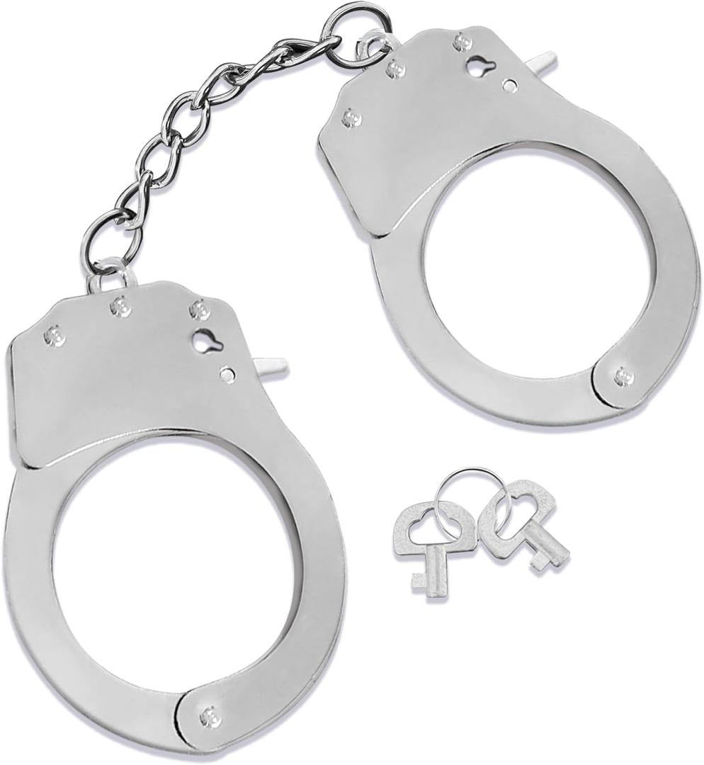 Metal Toy Handcuffs for Kids Metal Handcuffs with Keys for Role Play Toys cowboys and sheriffs accessories