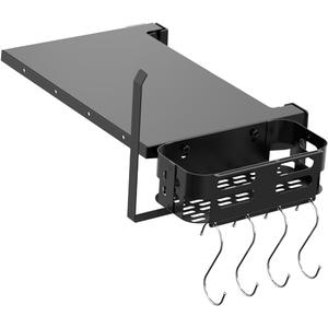 Foldable Griddle Side Shelf and Caddy for Blackstone 28" Griddle, Grill Accessories Space Saving for Blackstone with Paper Towel Holder, 4 Hooks and Storage Box Grill Parts