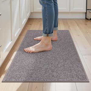 Ileading Non Slip Kitchen Rug, Waterproof Anti Fatigue Cushioned Floor Mat for Kitchen, Durable Entryway Doormat, Dirt Resistant Small Runner Rug with Rubber Backing 23"x35.5"