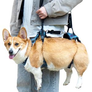 Dog Lift Harness, Dog Lift Sling Carrier with Handle & Shoulder Sling, Support Harness for Rear Back Legs Helps,Disabled,Arthritis,Joint Injuries,Paralysis Up StairsBlue,Large