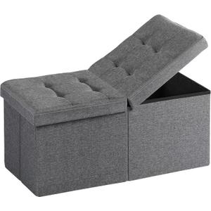 30-INCH Storage Ottoman Bench, Footrest with Storage, End of Bed Bench Coffee Table for Living Room, Bedroom, Entryway, Dark Gray